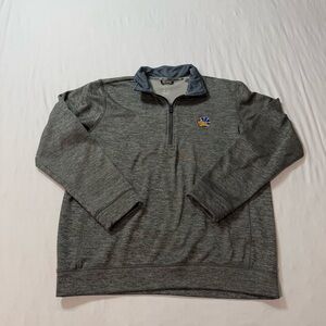Adidas Men's L Golden State Warriors Embroidered Heather Gray 1/4 Zip-Up Sweater